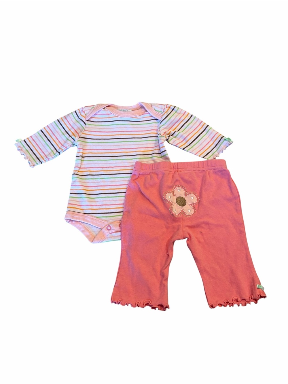 Baby by Bon Bébé Pink Floral 2-Piece Outfit Size 0–3 Months